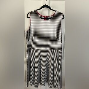 Danny & Nicole Black and White Striped Dress